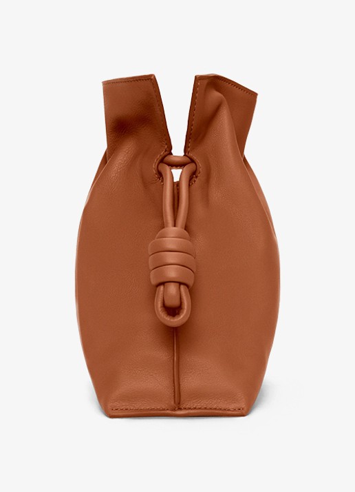 LOEWE Flamenco Medium clutch van kalfsleer - detail 3 bruin
