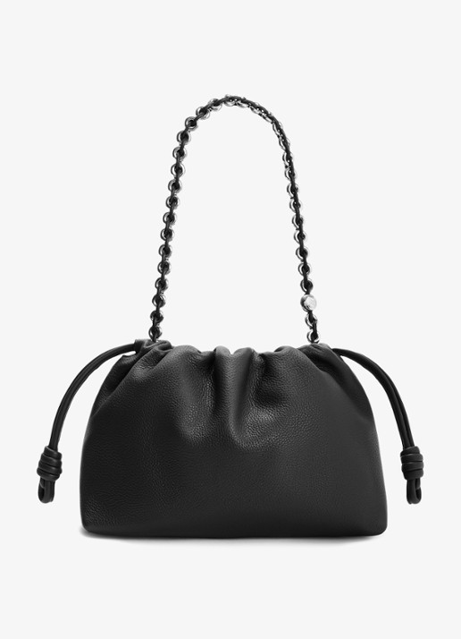 LOEWE Flamenco Medium schoudertas van kalfsleer - achterkant 3 zwart