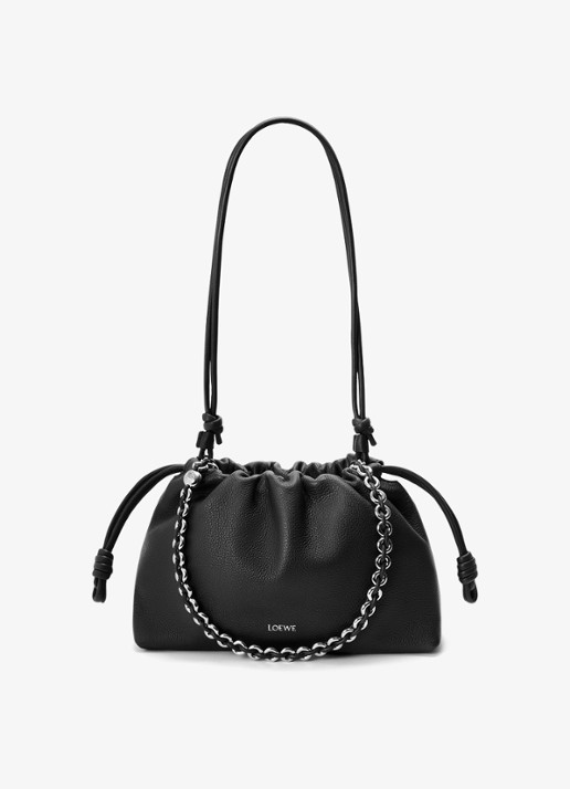 LOEWE Flamenco Medium schoudertas van kalfsleer - detail 5 zwart