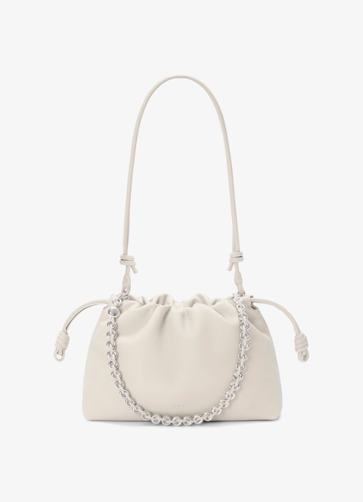 LOEWE Flamenco Medium schoudertas van kalfsleer - detail 3 wit