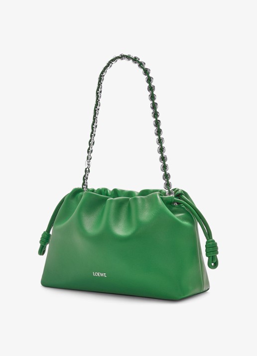 LOEWE Flamenco Medium schoudertas van lamsleer - detail 4 groen