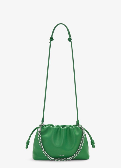 LOEWE Flamenco Medium schoudertas van lamsleer - detail 6 groen