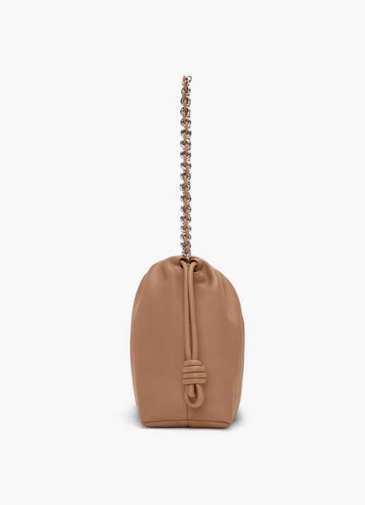 LOEWE Flamenco Medium schoudertas van leer - detail bruin