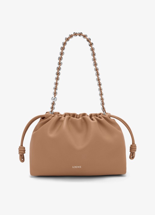 LOEWE Flamenco Medium schoudertas van leer - voorkant 8 bruin