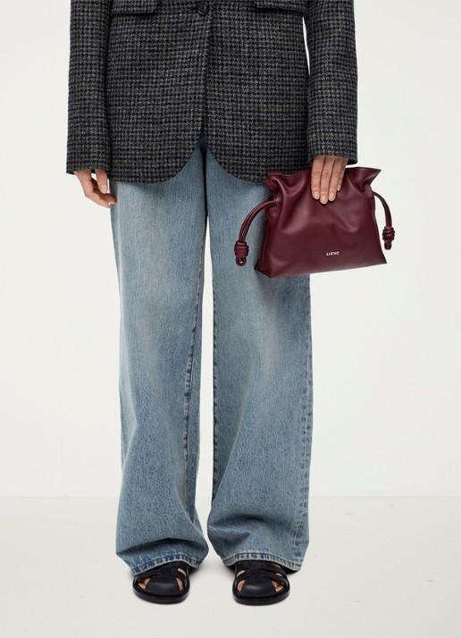 LOEWE Flamenco Mini clutch van kalfsleer - detail 7 bordeauxrood