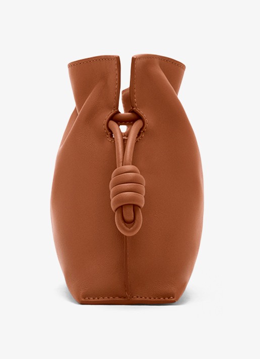 LOEWE Flamenco Mini clutch van kalfsleer - detail 3 bruin