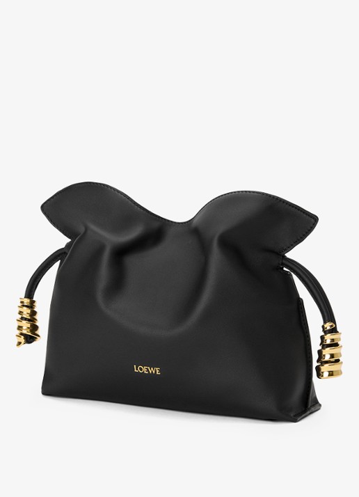 LOEWE Flamenco Mini clutch van kalfsleer - voorkant 6 zwart