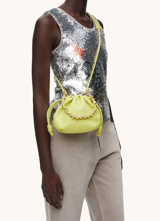 LOEWE Flamenco Mini clutch van lamsleer - voorkant 8 lime
