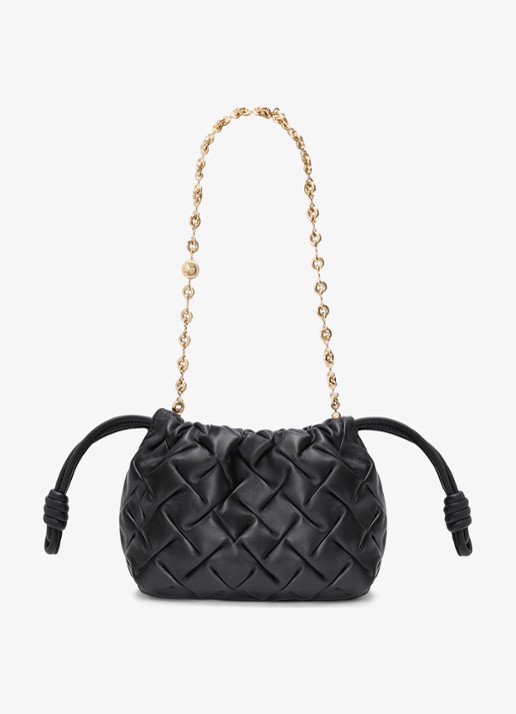LOEWE Flamenco Mini clutch van leer - detail 5 zwart