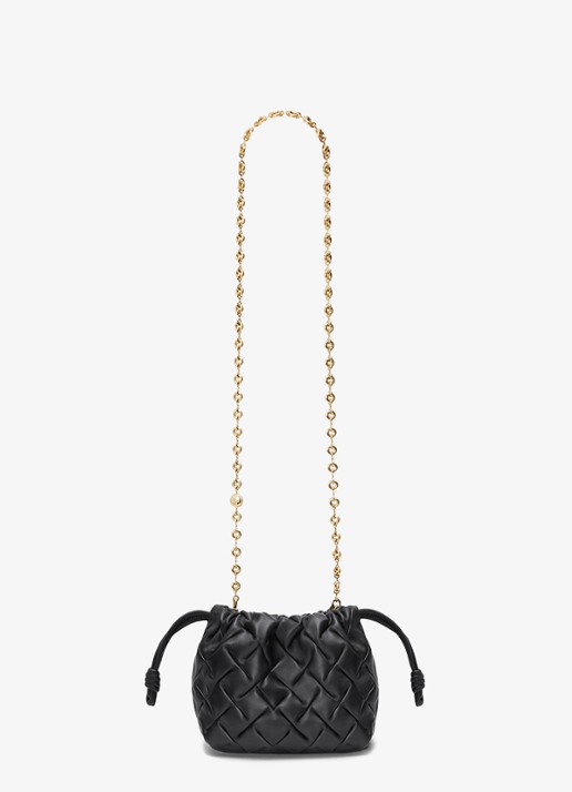 LOEWE Flamenco Mini clutch van leer - detail 6 zwart