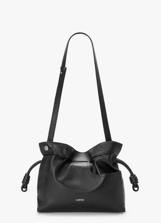 LOEWE Flamenco Panta M clutch van kalfsleer - detail 3 zwart