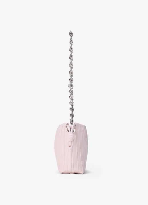 LOEWE Flamenco Pleated Mini schoudertas van kalfsleer - detail 2 lichtroze
