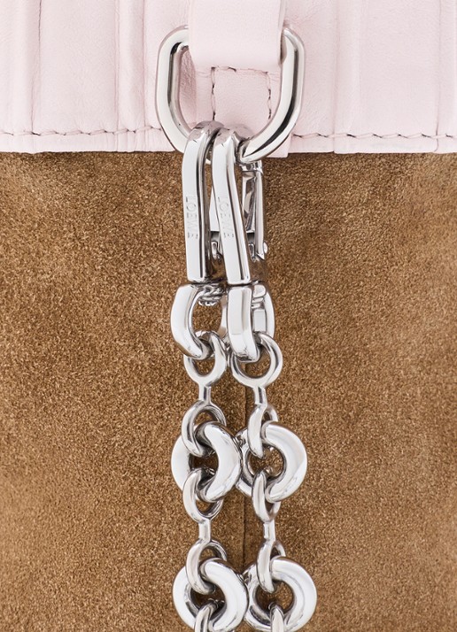 LOEWE Flamenco Pleated Mini schoudertas van kalfsleer - detail 6 lichtroze