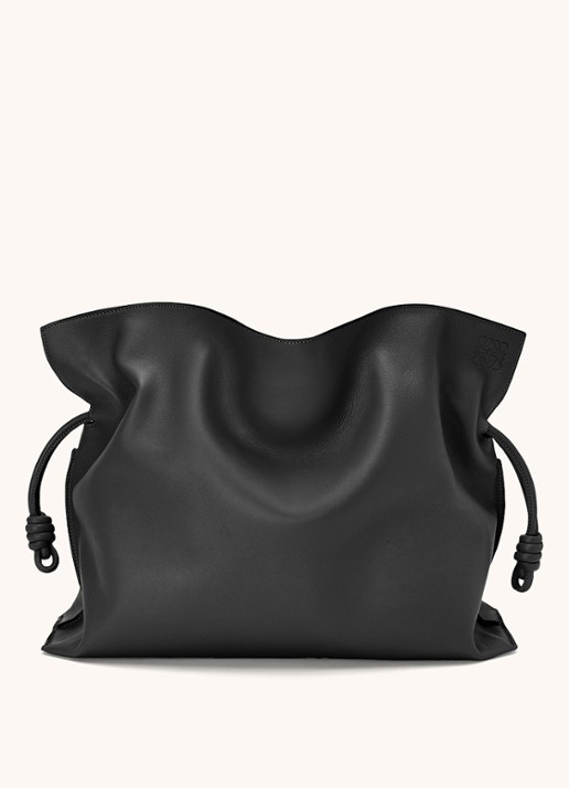 LOEWE Flamenco XL schoudertas van kalfsleer - voorkant 5 zwart
