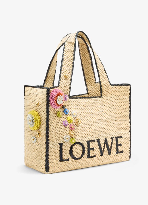 LOEWE Flower tasbedel van kalfsleer - voorkant 6 groen