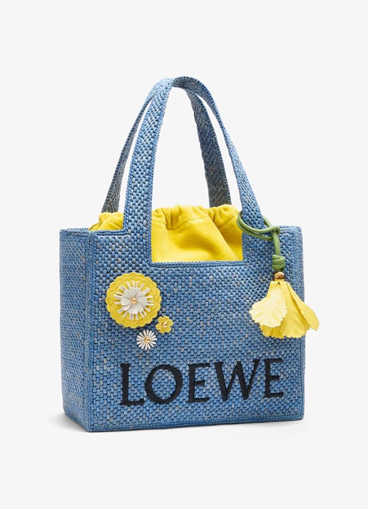 LOEWE Flower tasbedel van kalfsleer - voorkant 2 wit