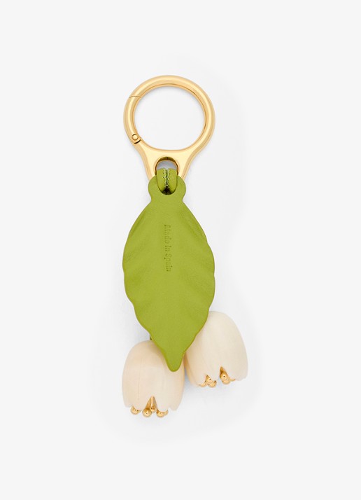 LOEWE Flower tasbedel van kalfsleer - voorkant 2 wit