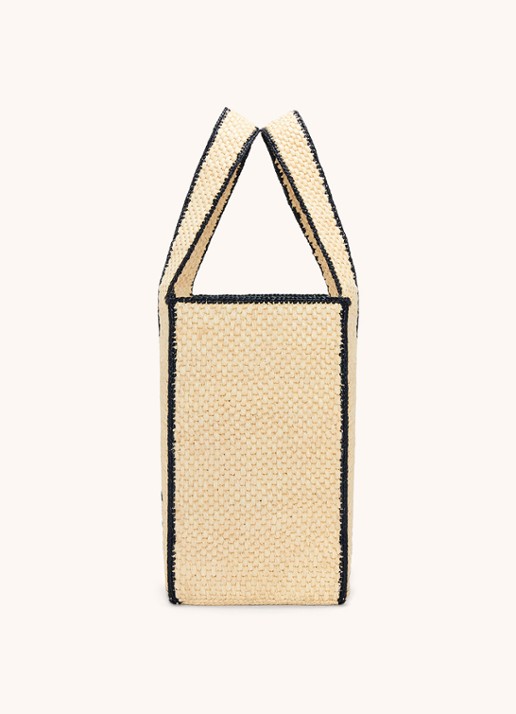 LOEWE Font Large shopper van raffia met logo - detail 3 beige
