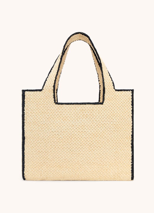 LOEWE Font Large shopper van raffia met logo - detail 4 beige
