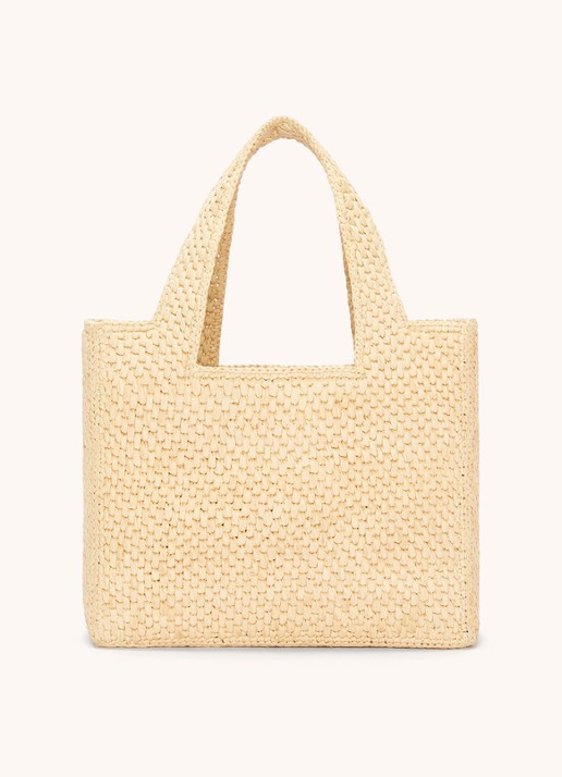 LOEWE Font Small shopper van raffia - detail 5 beige