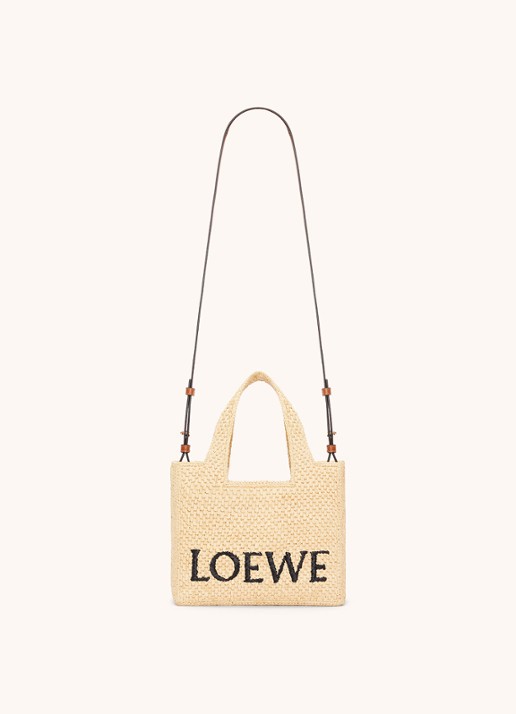LOEWE Font Small shopper van raffia - detail 6 beige