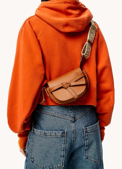 LOEWE Gate Dual heuptas van kalfsleer - detail 8 oranjebruin
