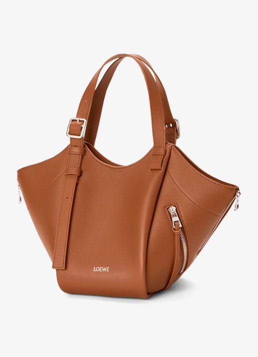 LOEWE Hammock Flip handtas van kalfsleer - voorkant 8 bruin