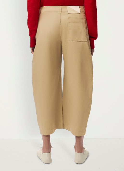 LOEWE High waist balloon fit cropped pantalon met steekzakken - achterkant beige