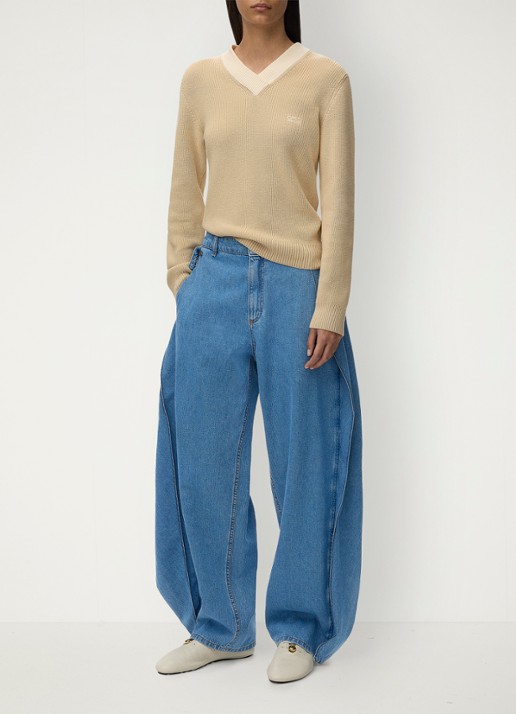 LOEWE High waist balloon fit jeans met medium wassing - voorkant 5 indigo