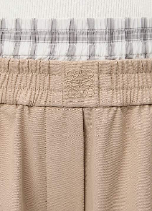LOEWE High waist wide fit culotte met contrast - detail 5 beige