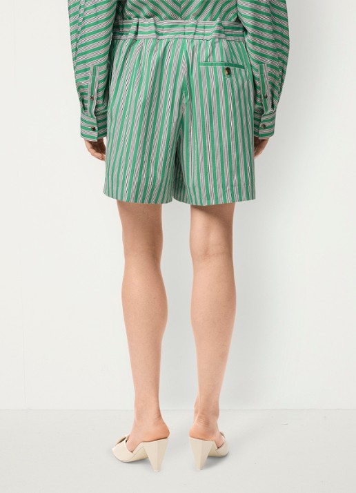 LOEWE High waist wide fit korte broek met streepprint - achterkant 6 groen