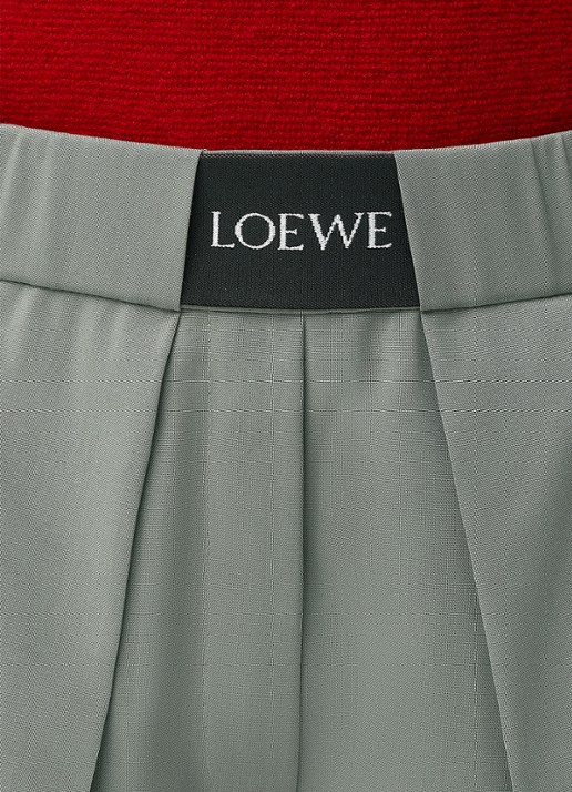 LOEWE High waist wide fit pantalon in wolblend met logo - detail 3 grijs