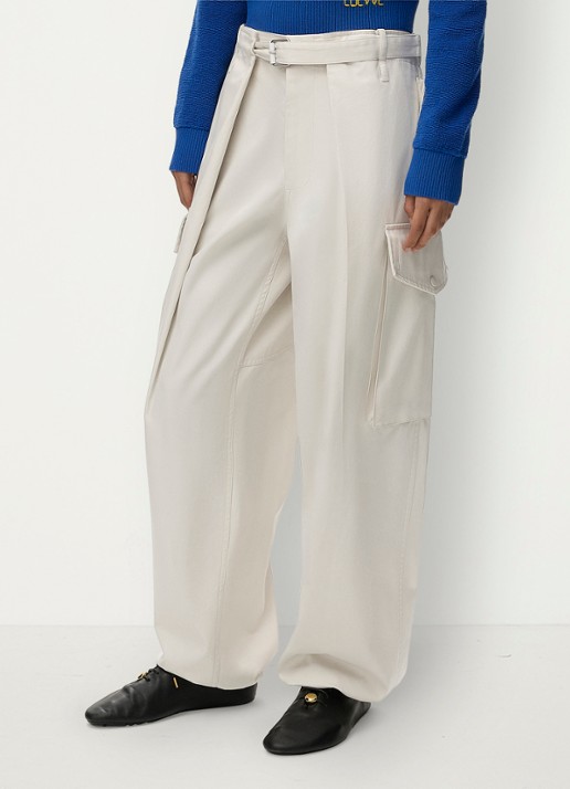 LOEWE High waist wide leg jeans met klepzakken
