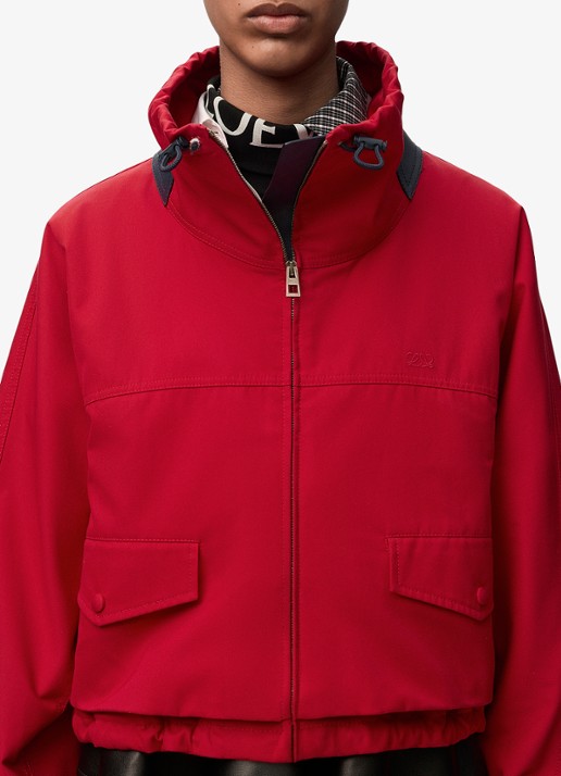 LOEWE Jack in zijdeblend met logoborduring - detail 3 rood