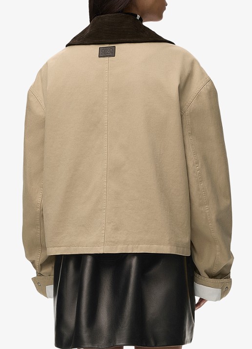 LOEWE Jack met details van corduroy en opgestikte zakken - achterkant 5 beige