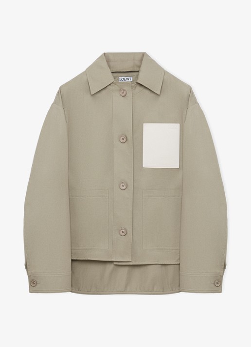 LOEWE Jack met details van kalfsleer en trekkoord - voorkant khaki