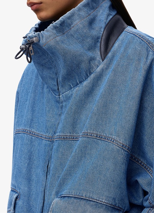 LOEWE Jack van denim met opstaande kraag - detail 5 indigo