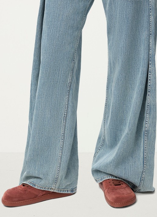 LOEWE Jambo sneaker van kalfssuède - voorkant 5 roodbruin