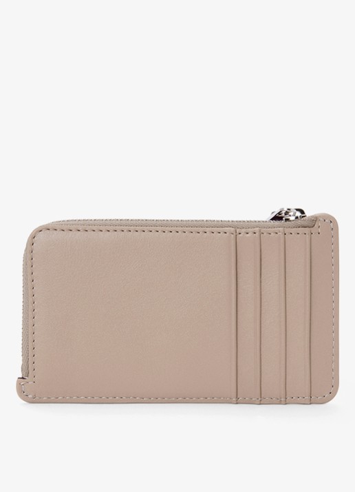 LOEWE Knot pasjeshouder van kalfsleer - voorkant 4 zand