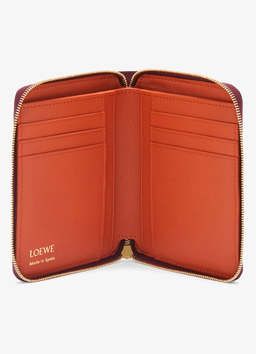 LOEWE Knot portemonnee van kalfsleer - voorkant 4 aubergine