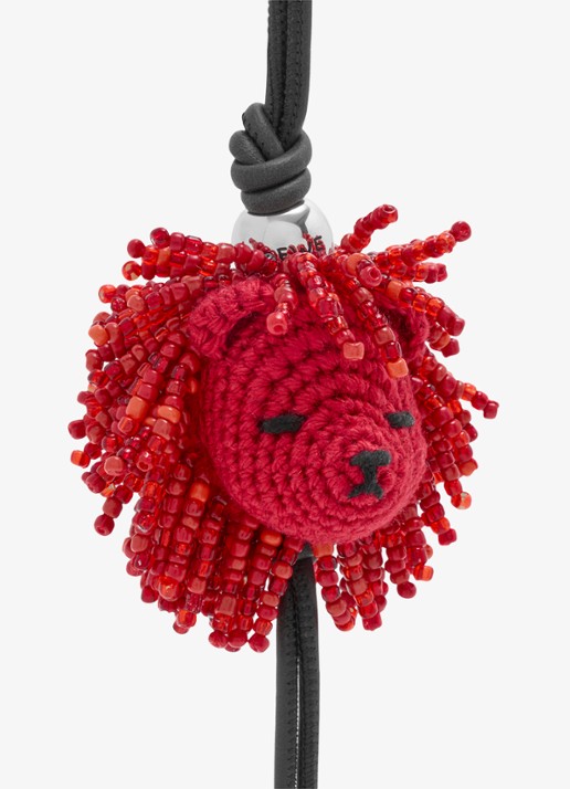 LOEWE Lion Head tasbedel van leer - voorkant 2 rood
