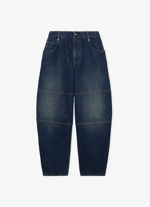 LOEWE Mid waist balloon jeans met donkere wassing - voorkant donkerblauw