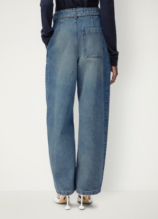 LOEWE Mid waist loose fit jeans met ceintuur - achterkant 6 indigo