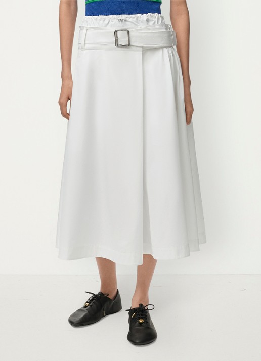 LOEWE Midi A-lijn rok met ceintuur en steekzakken