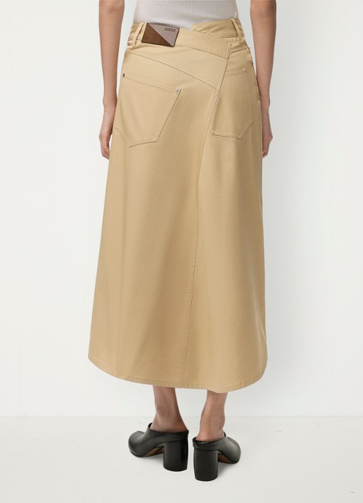 LOEWE Midi rok met asymmetrisch detail - achterkant 3 beige