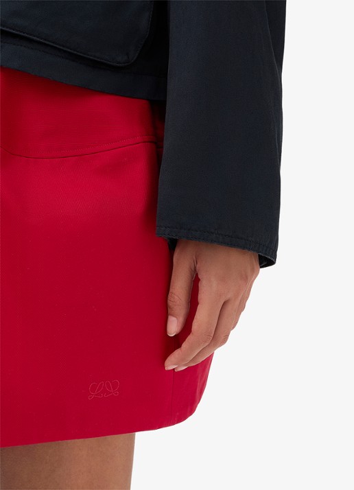 LOEWE Minirok in zijdeblend - detail 2 rood