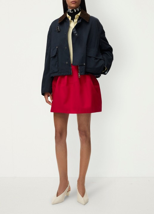 LOEWE Minirok in zijdeblend - voorkant 4 rood