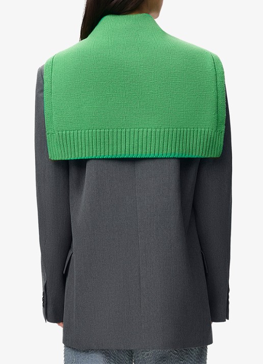 LOEWE Oversized double-breasted blazer van wol met uitneembare kraag - achterkant 5 grijs