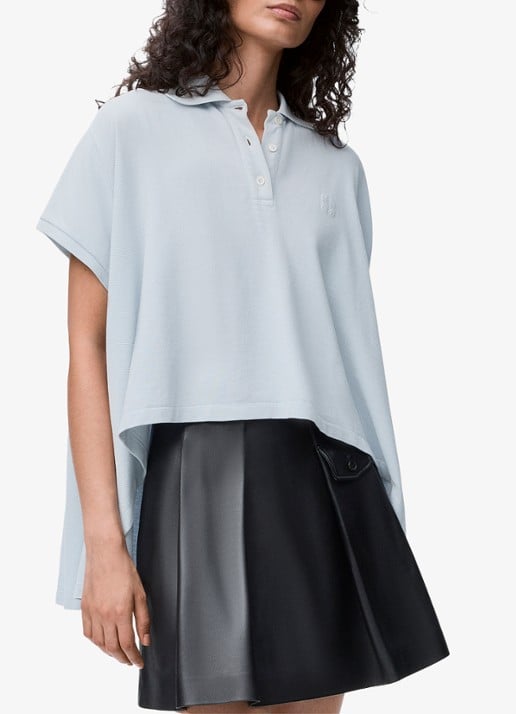 LOEWE Oversized polo met logoborduring en asymmetrische zoom
