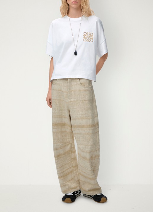 LOEWE Oversized T-shirt met logoborduring - voorkant 5 wit